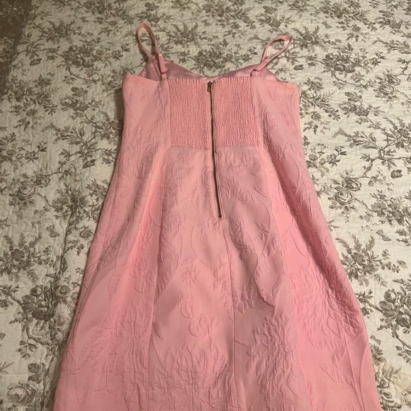 Lilly Pulitzer Willalynn Stretch Bow Dress Conch Shell Pink Jacquard - Picture 4 of 7